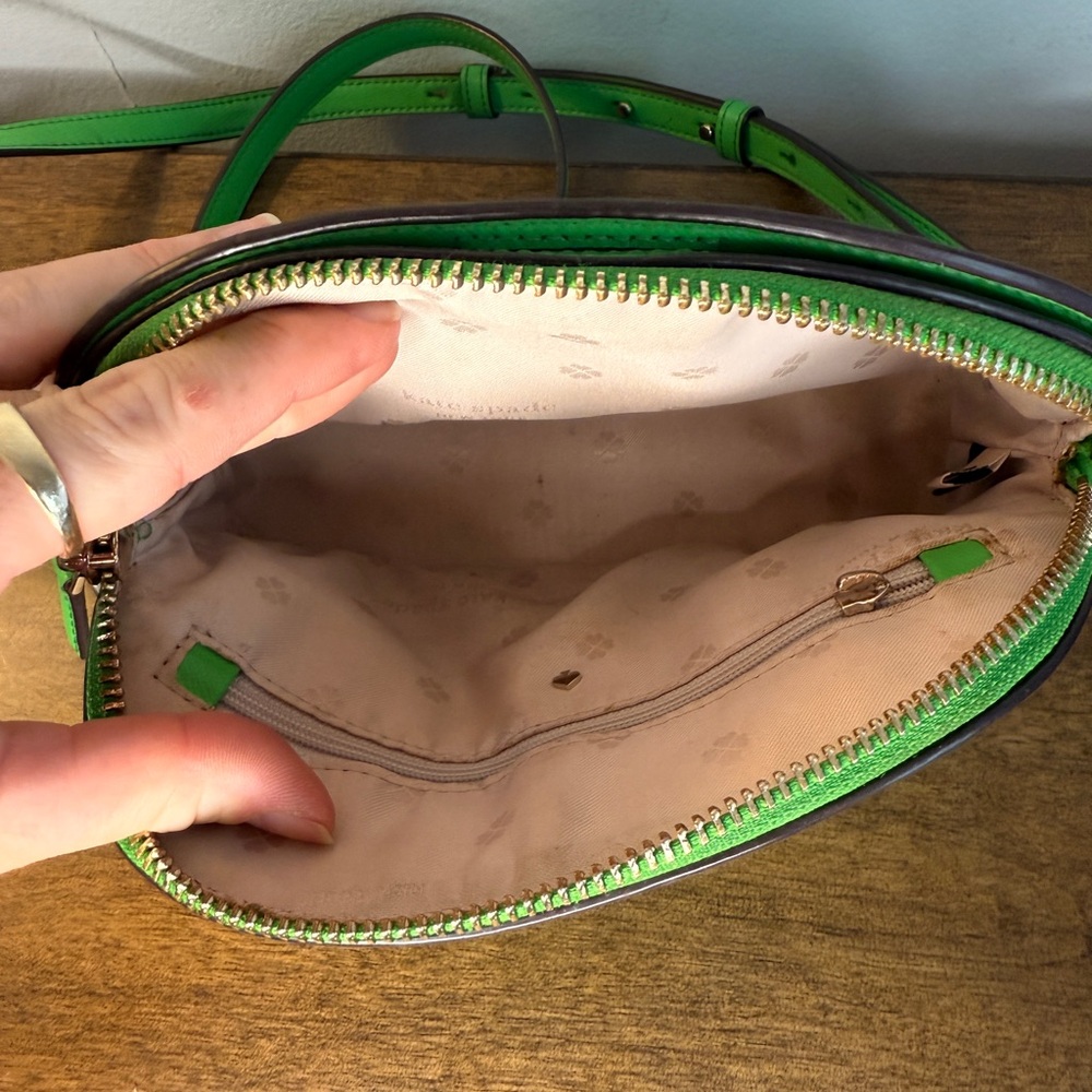 Authenticated Kate Spade New York Bright Green Dome Crossbody Bag - Picture 6 of 10